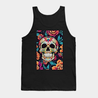 Beautiful colourful skull pattern Tank Top